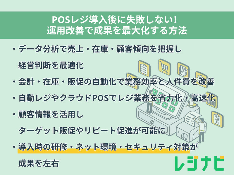POSレジ導入後に失敗しない!運用改善で成果を最大化する方法