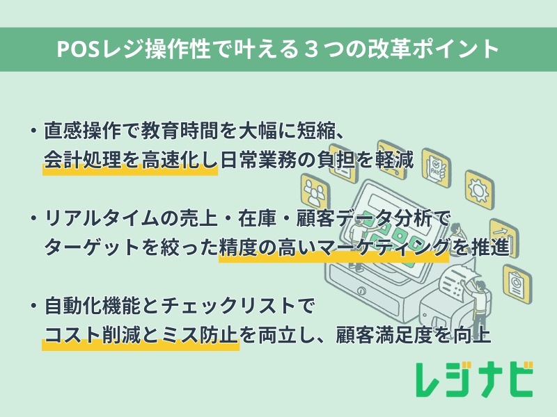 POSレジ操作性で叶える３つの改革ポイント